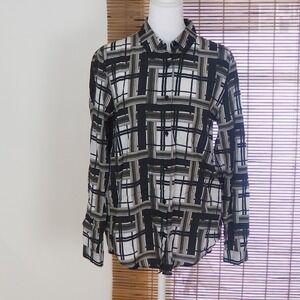 The Kooples Paris Plaid Check Women's Long Sleeve Button Front Shirt Sz 2